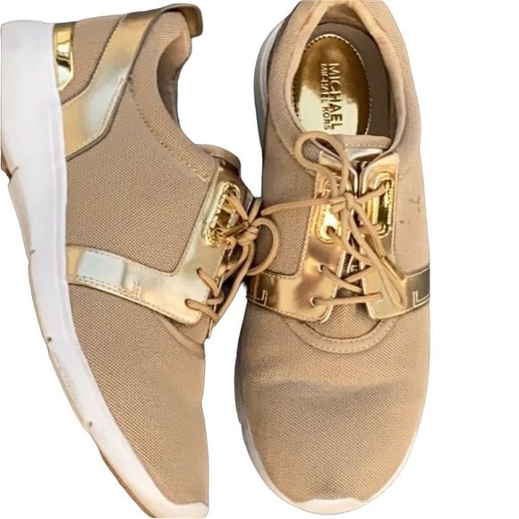 Michael Kors bronze gold sneakers size 8.5 EUC - Picture 1 of 13